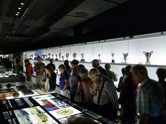 Visitors at the Barcelona Football Club Museum
