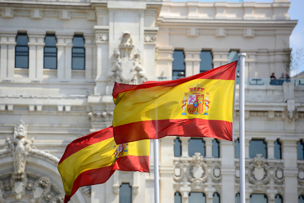 Spain's national flag is flown throughout the country on October 12.