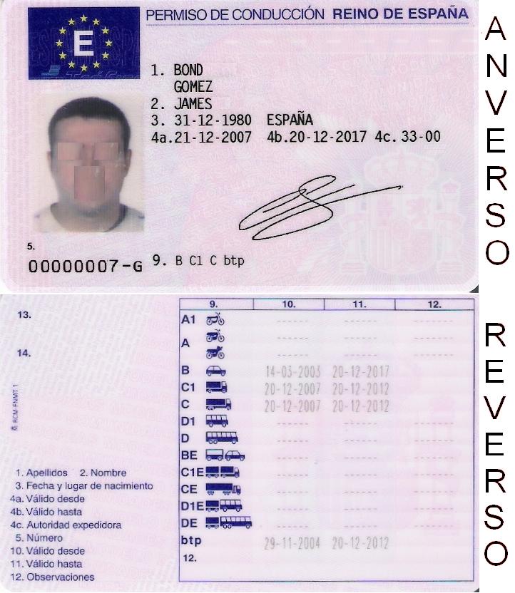 A Spanish Driver's License