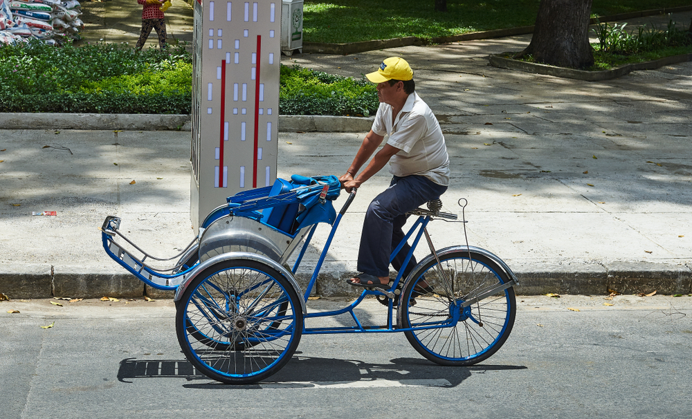 A cyclo-taxi in Hanoi.