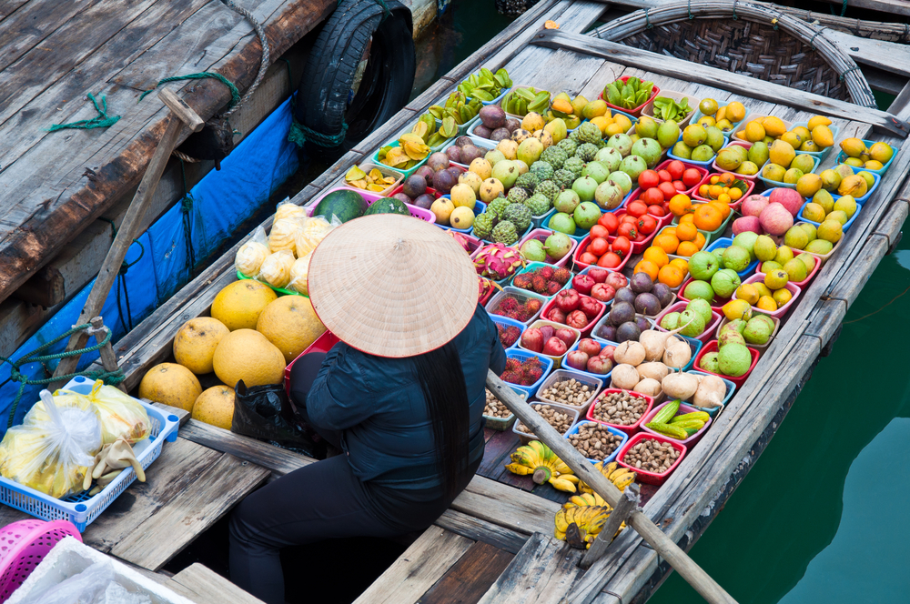 Southern Vietnam is known for its floating markets.