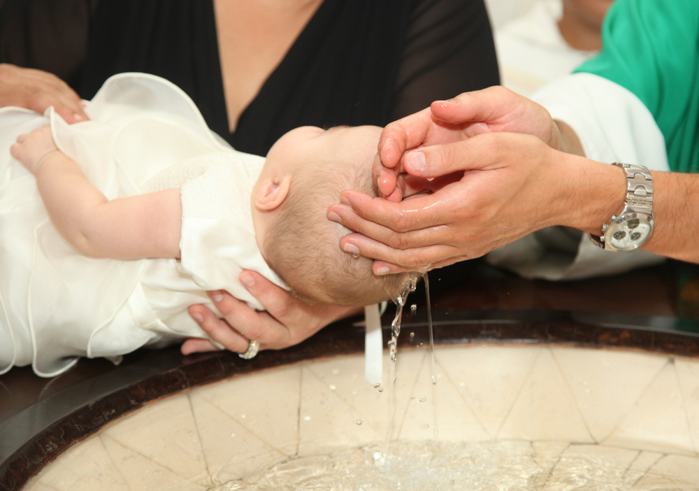 The Roman Catholic baptismal ceremony, or christening, takes place in the church and is essential for every newborn baby. 