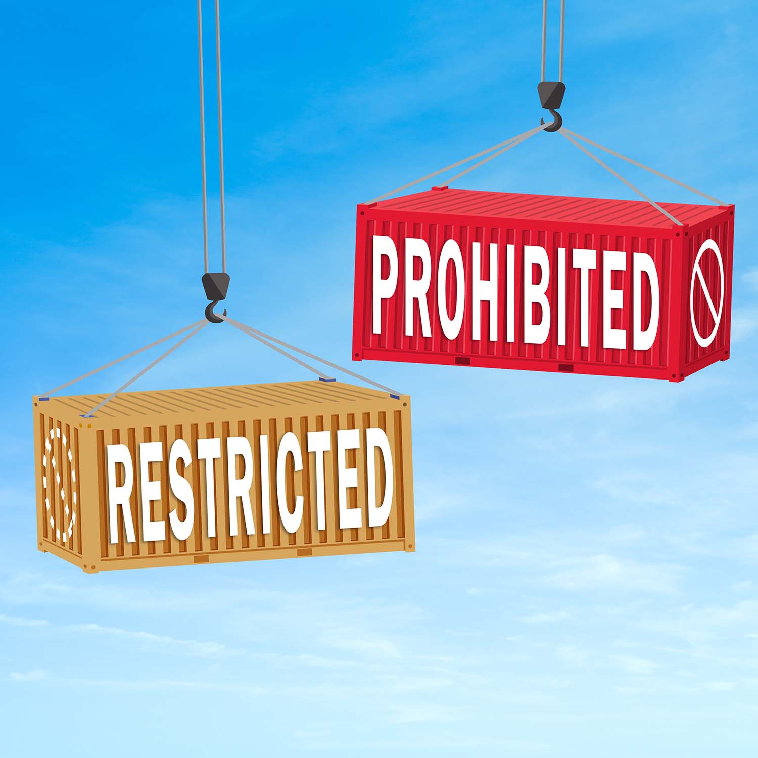 Restricted and prohibited exports are similar from country to country.