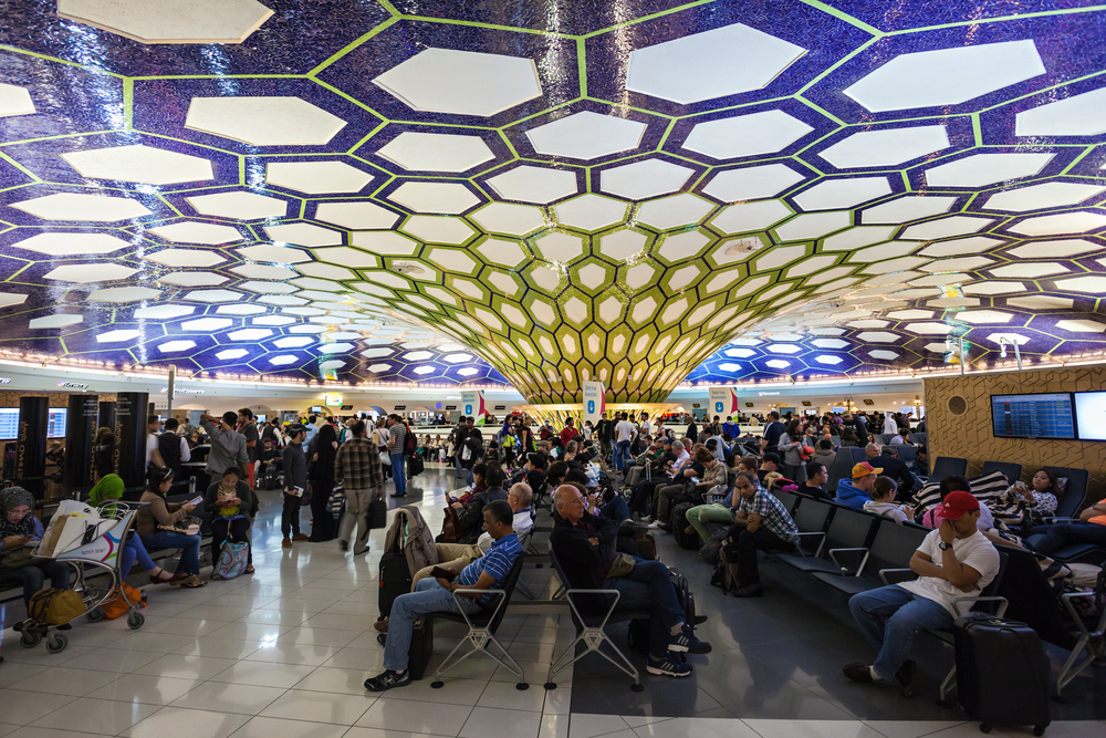 Passengers wait for their flights inside Terminal 1.