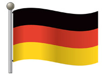 Waving Flag of Germany on Flagpole