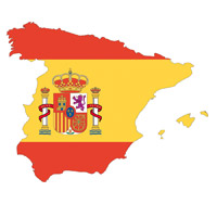 Flag of Spain in Country Shape #1