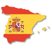 Flag of Spain in Country Shape #2