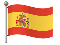 Waving Flag of Spain on Flagpole