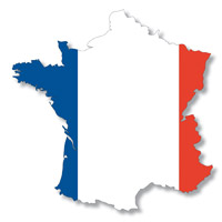Flag of France in Country Shape #2
