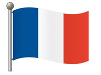 Waving Flag of France on Flagpole