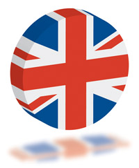 Flag of United Kingdom 3D Circle