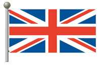 Flag of United Kingdom on Flagpole