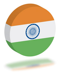 Flag of India 3D Circle