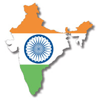 Flag of India in Country Shape #2
