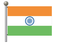 Flag of India on Flagpole