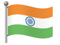 Waving Flag of India on Flagpole
