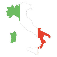 Flag of Italy in Country Shape #1