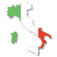 Flag of Italy in Country Shape #2