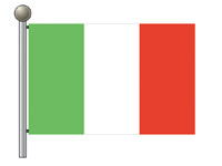Flag of Italy on Flagpole
