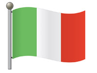 Waving Flag of Italy on Flagpole