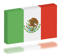 Flag of Mexico 3D Rectangle
