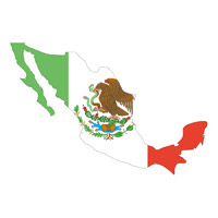 Flag of Mexico in Country Shape #1