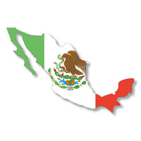 Flag of Mexico in Country Shape #2