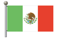 Flag of Mexico on Flagpole