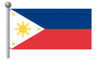 Flag of Philippines on Flagpole