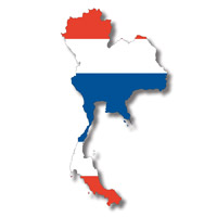 Flag of Thailand in Country Shape #2