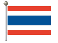 Flag of Thailand on Flagpole