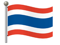 Waving Flag of Thailand on Flagpole