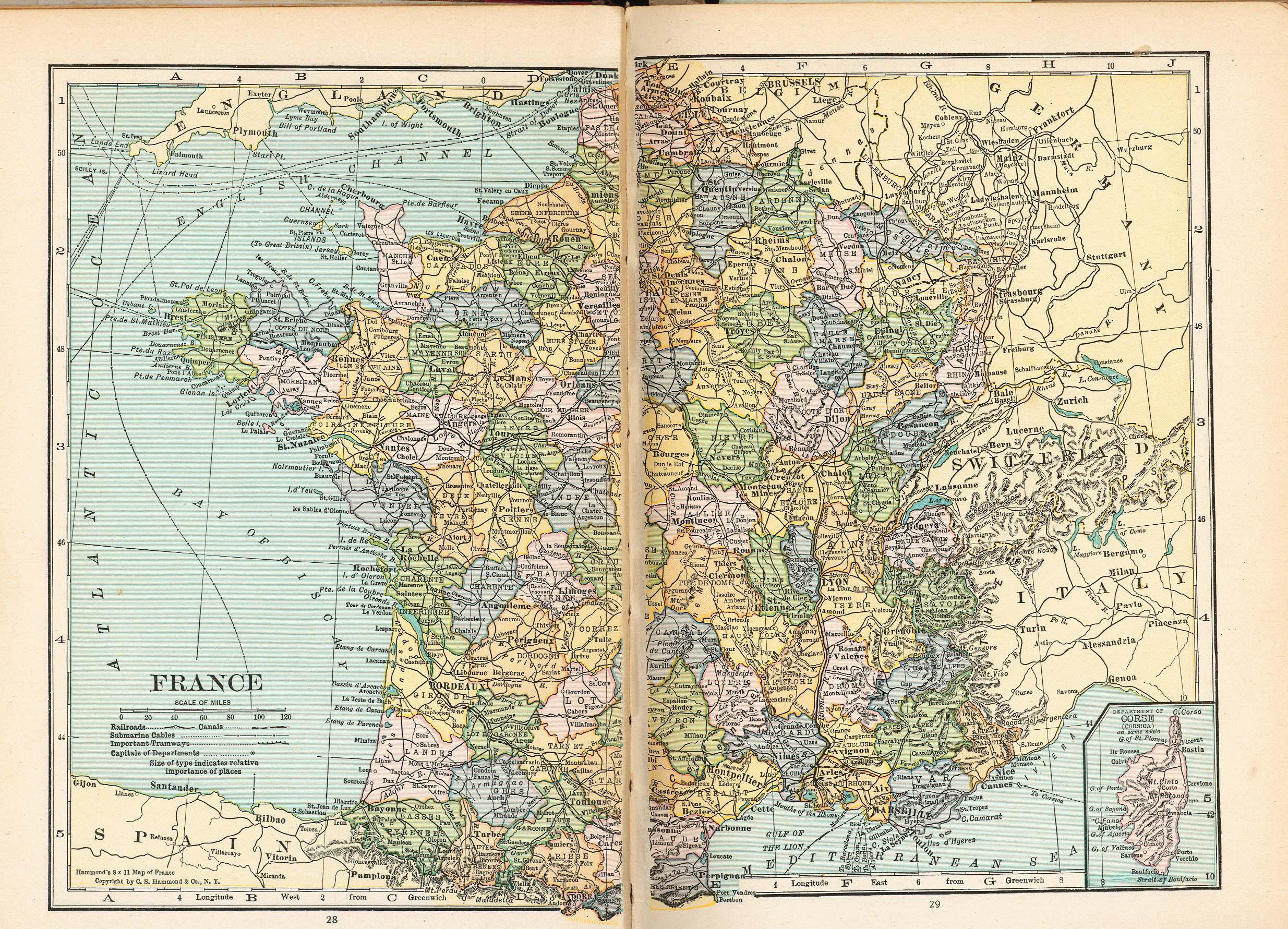 1921 Map of France