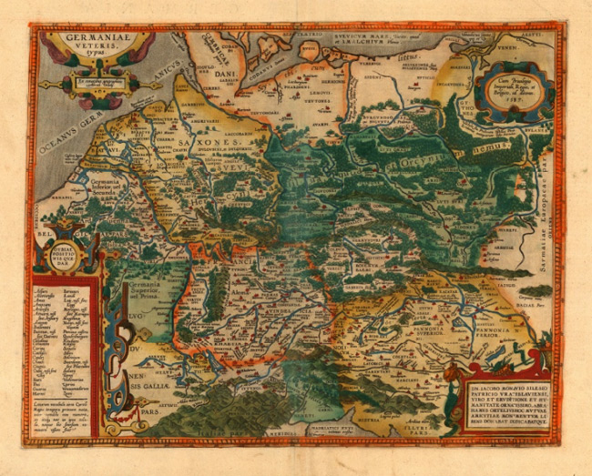 1592 Map of Germaniae Veteris Typus
