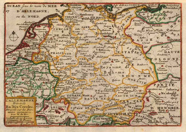 1705 Map of Allemagne divisee en Dix Cercles