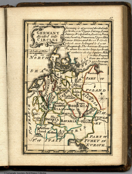 1758 Map of Germany Divided Into Circles