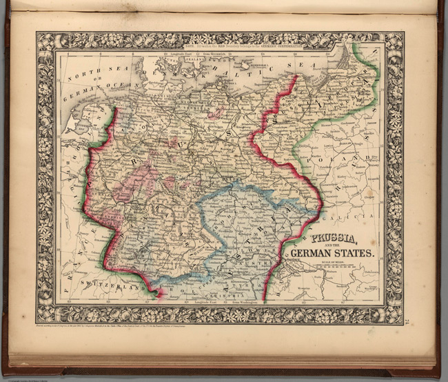 1865 Map of Prussia, and the German States