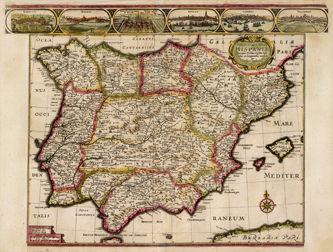 1640 Map of Nova et accurata Tabula Hispania