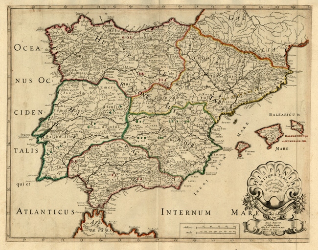 1704 Map of Hispaniae Antiquae Tabula