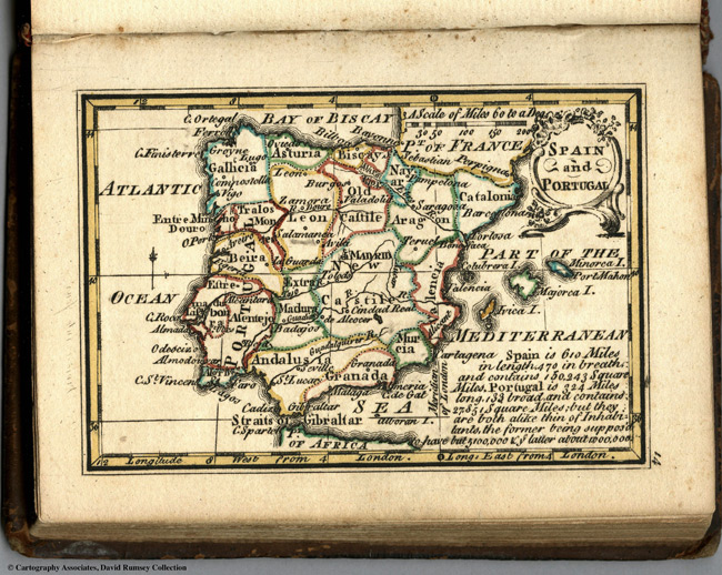 1758 Map of Spain And Portugal