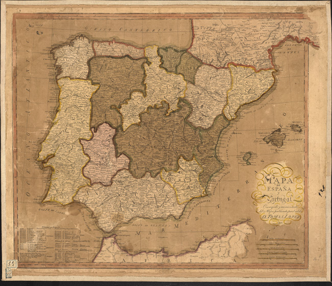 1804 Map of Spain and Portugal