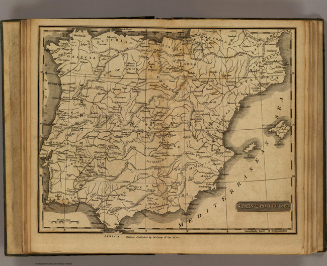 1825 Map of Spain, Portugal