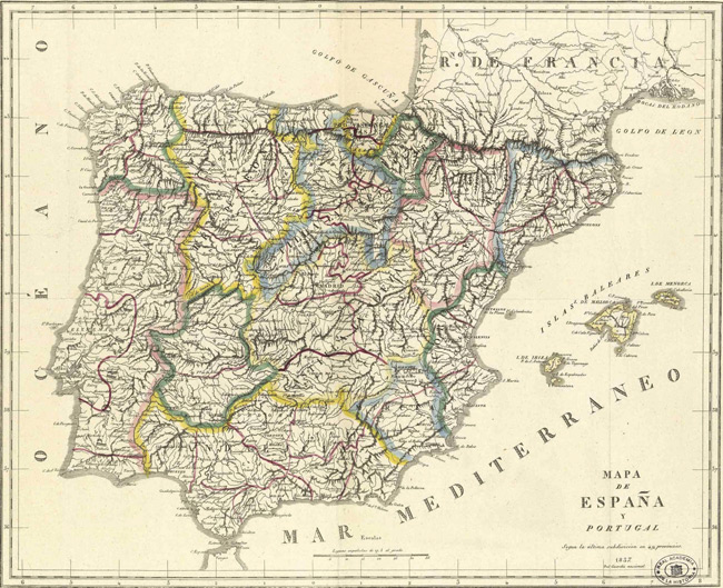 1837 Map of Spain