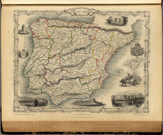 1851 Map of Spain and Portugal