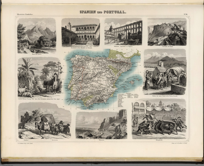 1863 Map of Spanien und Portugal