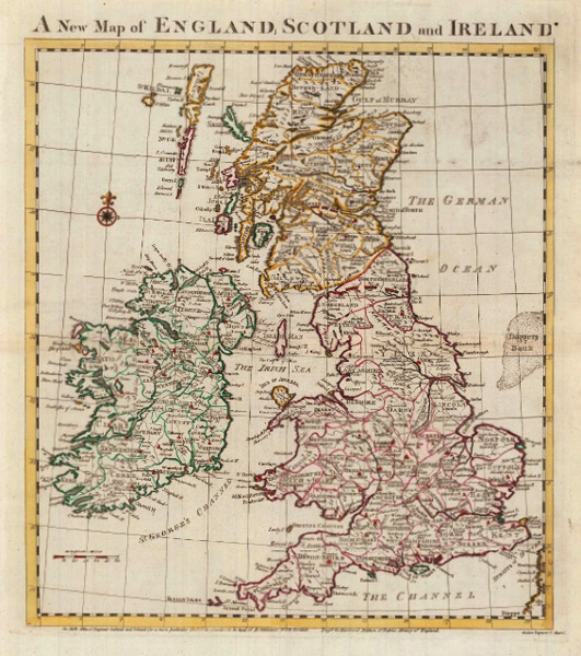 1788 A New Map of England, Scotland and Ireland