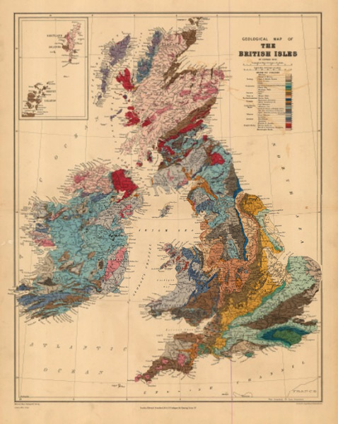 1914 Geological Map of the British Isles