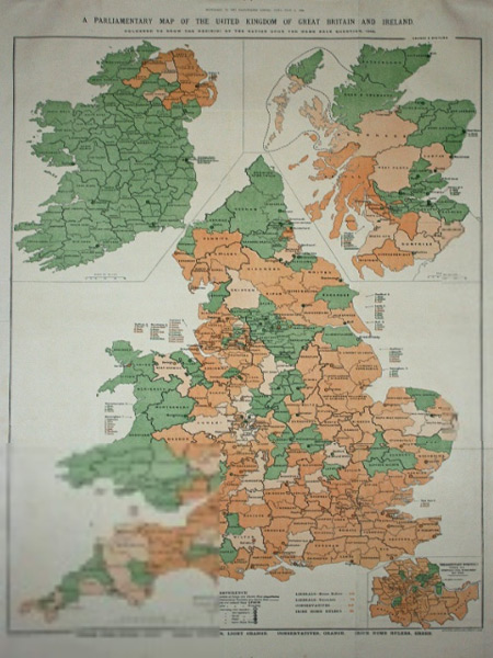 c. 1920 Map of the United Kingdom of Great Britain and Ireland