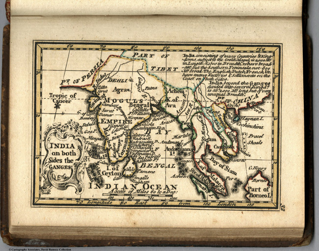 1758 Map of India on Both Sides of Ganges