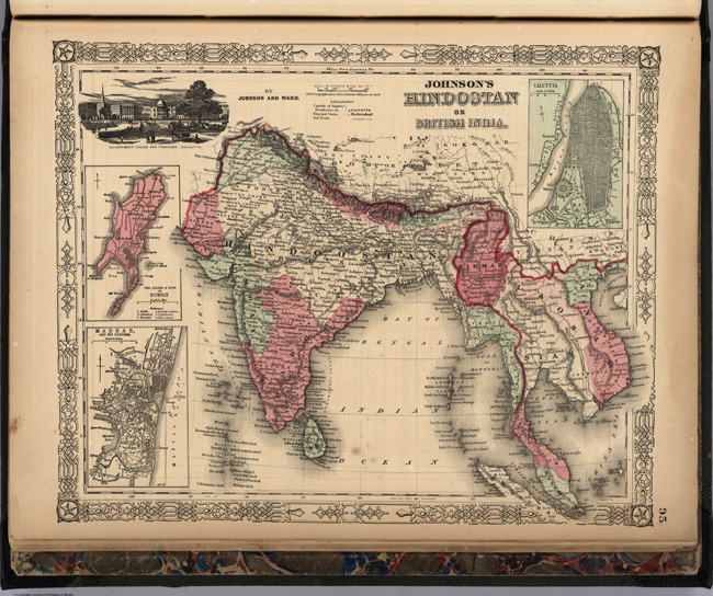 1864 Map of Hindostan or British India
